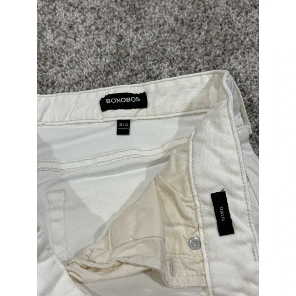 Bonobos Athletic Fit Jeans Mens 38x30‎ Off White Denim Five Pocket Pants